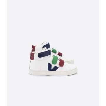 Veja ESPLAR MID LEATHER Hoog Kinderen White/Red | NL 684TCE